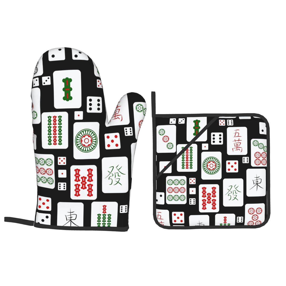 Kitchen Baking Game - Mahjong Tiles Game Dice Oven Mitts