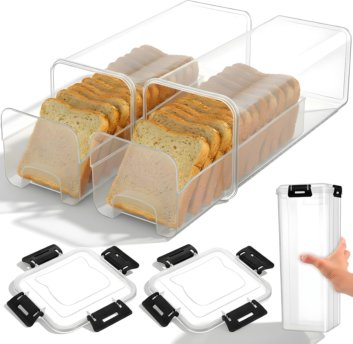Kitchen Baking Trays - Bread Storage Container with Airtight Lid