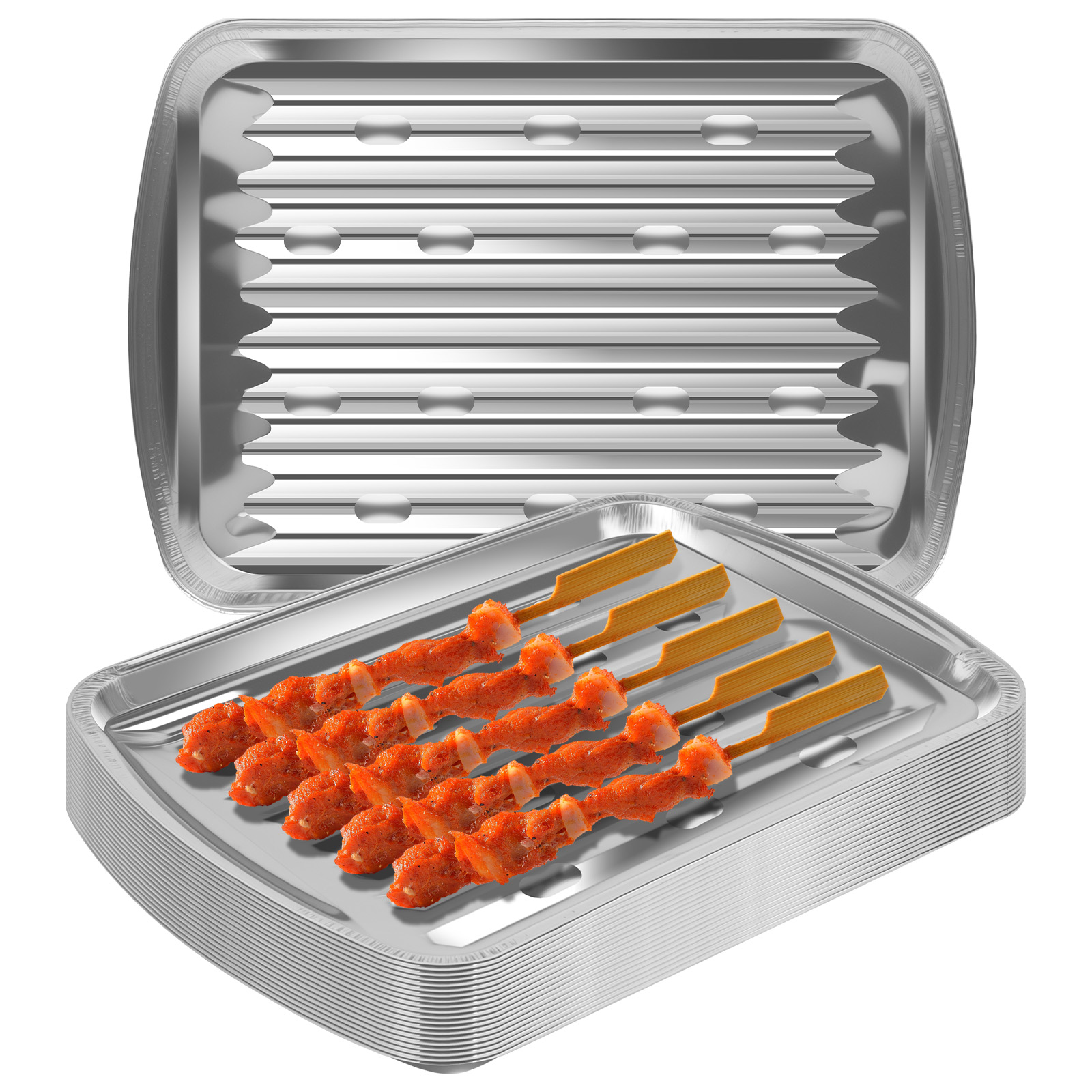 Kitchen Baking Trays - Aluminum Foil Trays Non-Stick Baking Pans