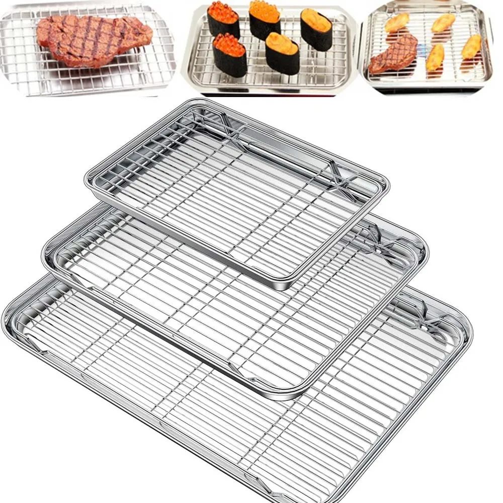 Kitchen Baking Tray Rack - Stainless Steel Baking Pan Tray with