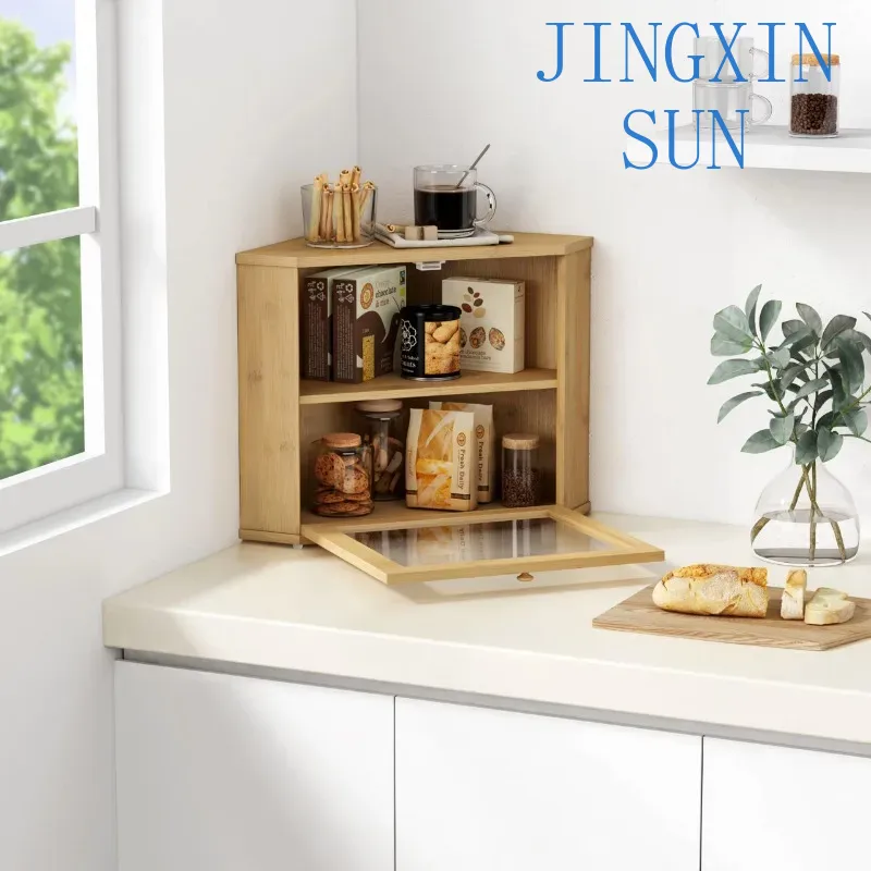 2 Tier Bamboo Corner Bread Box - огляд і ціна Kitchen Baking Corner