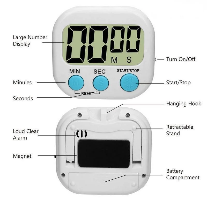 Mini Digital Kitchen Timer Big - огляд і ціна Kitchen Baking Game