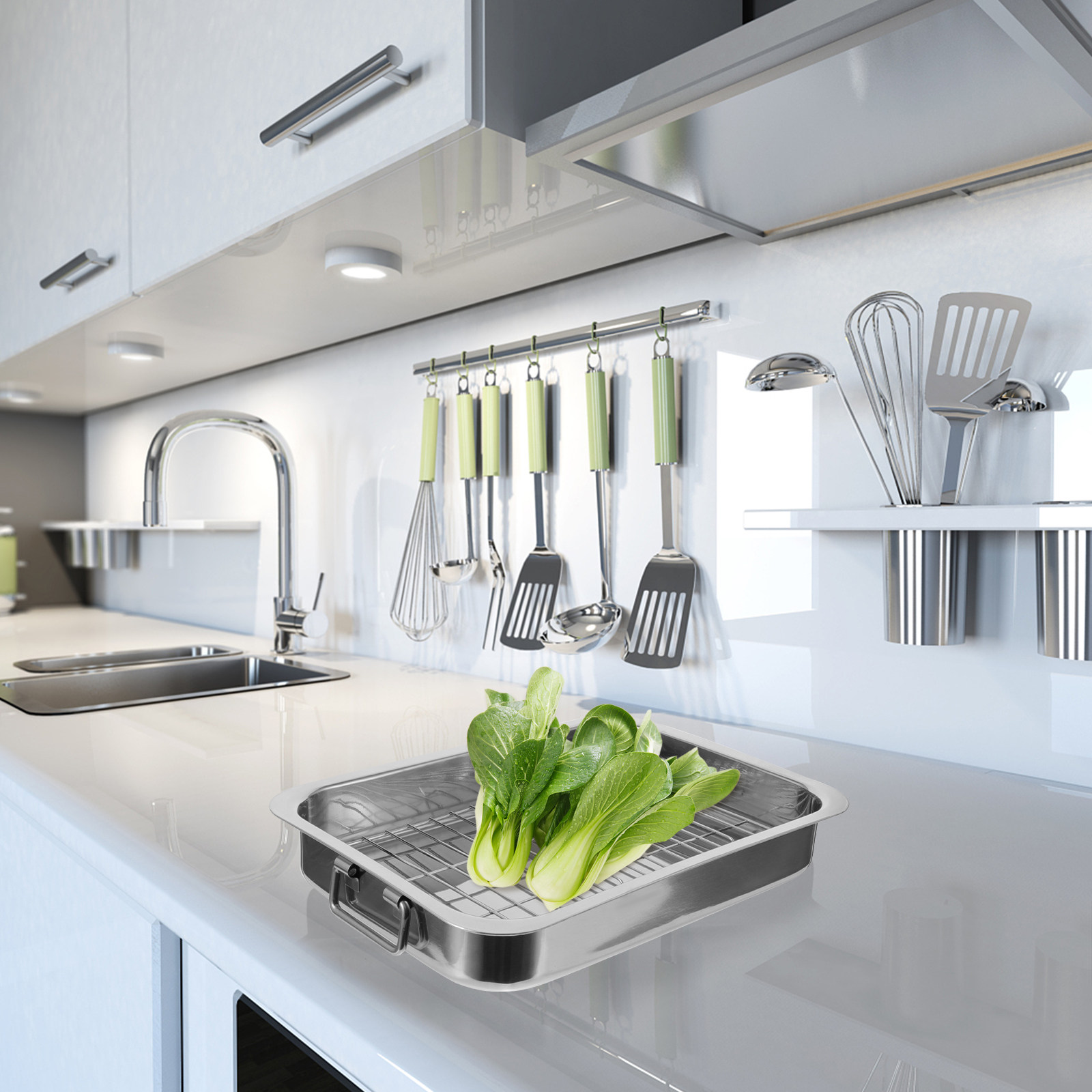 1Set Rectangular Baking Tray w - огляд і ціна Kitchen Baking Tray Rack