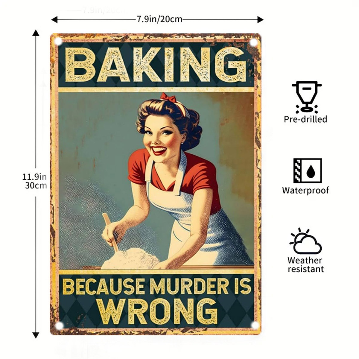 Baking Humor Metal Tin Box Sig - огляд і ціна Kitchen Baking Quotes