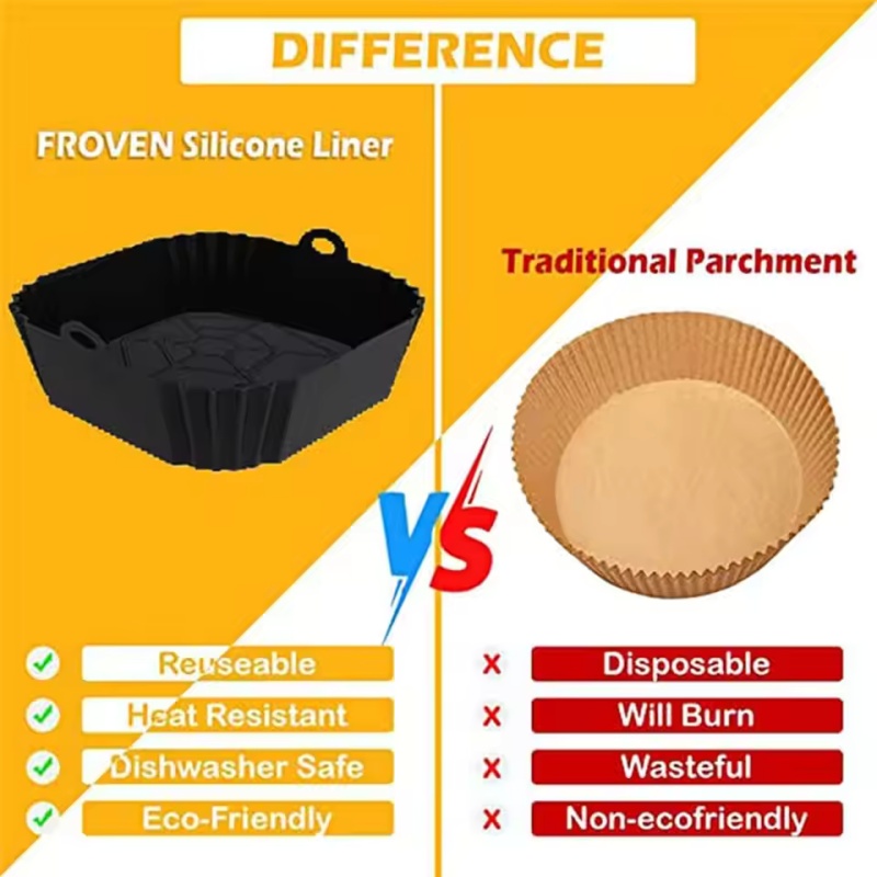 1pc Silicone Air Fryer Pot Tra - огляд і ціна Kitchen Baking Trays