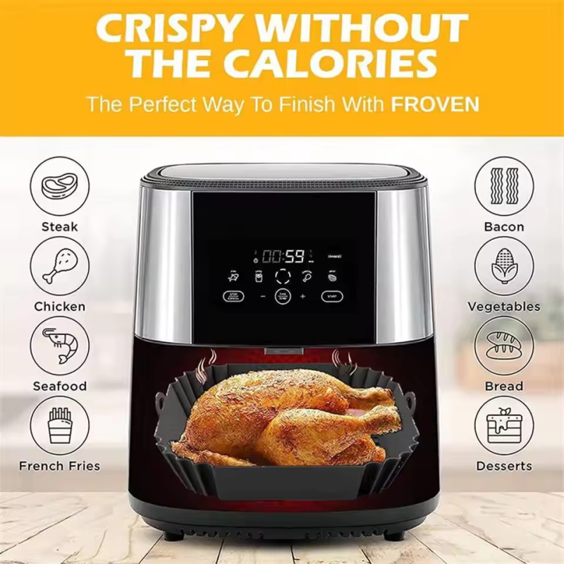 1pc Silicone Air Fryer Pot Tra - огляд і ціна Kitchen Baking Trays
