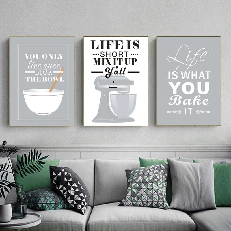 Wall Art Canvas Paintings Nord - огляд і ціна Kitchen Baking Quotes