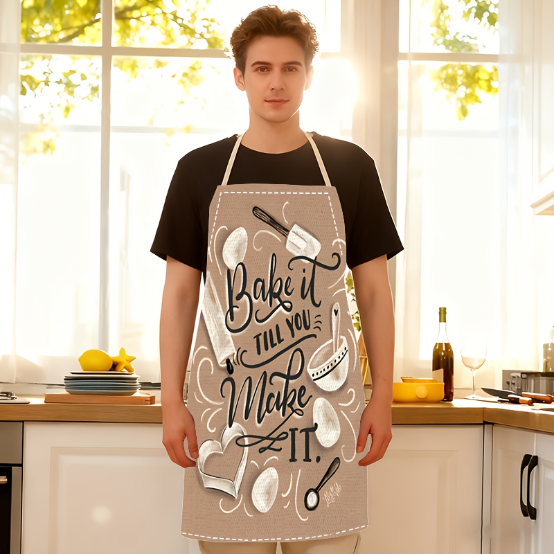 1pc Baking Quote Apron Beige K - огляд і ціна Kitchen Baking Quotes