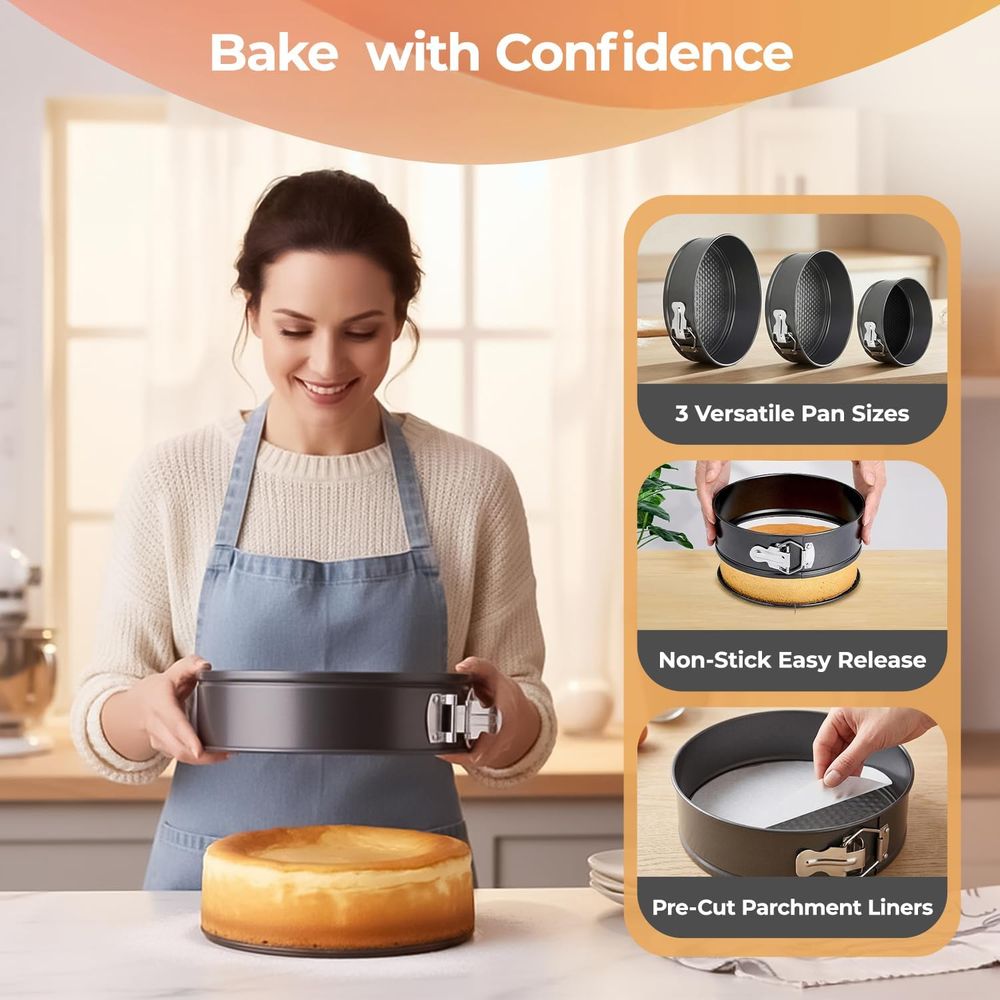 100pcs Cake Pan Set: 3-Piece N - огляд і ціна Springform Pan Set