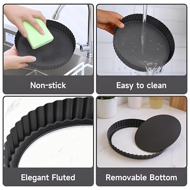 1pc Removable Bottom Fluted Ta - огляд і ціна Kitchen Baking Trays